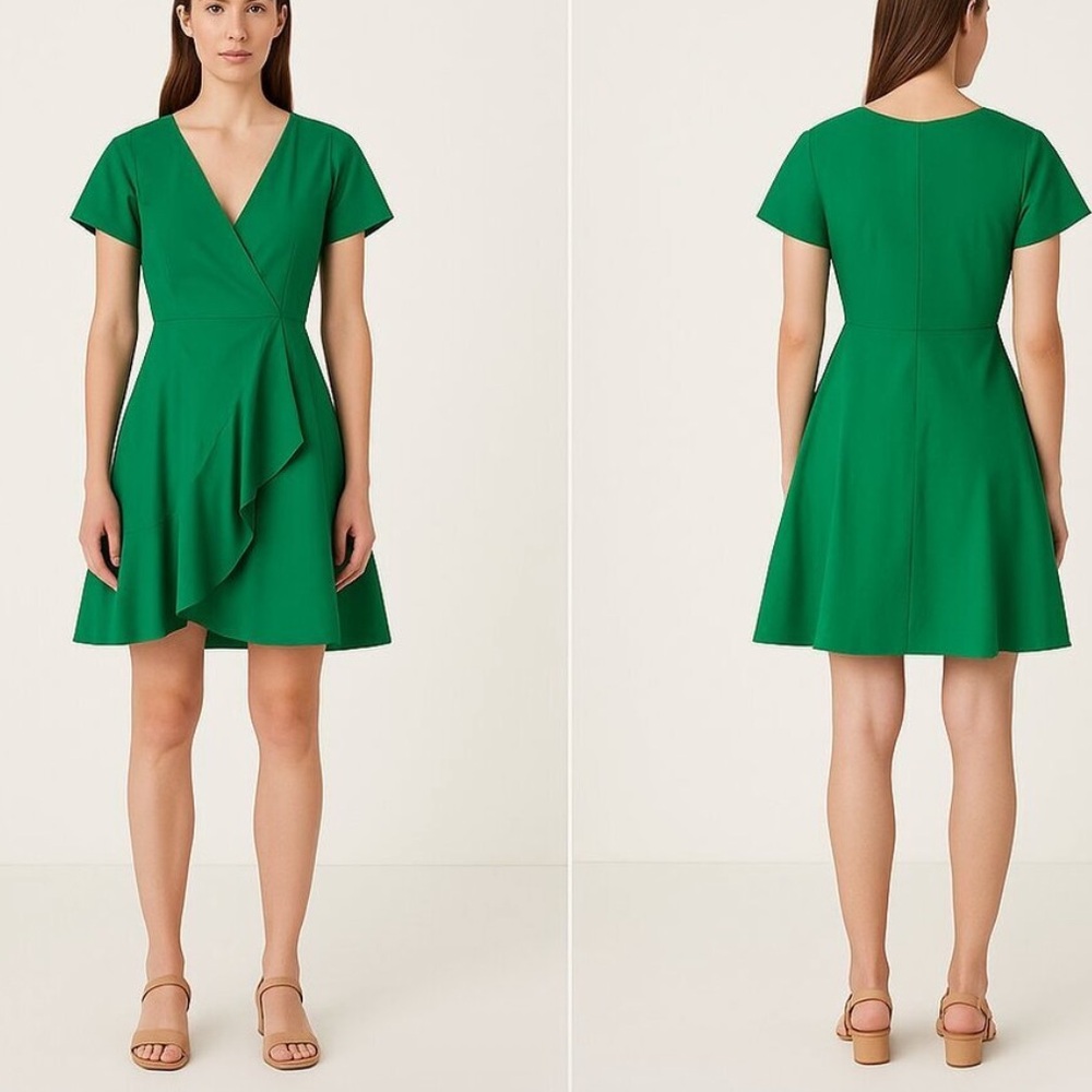 Maeve Emerald Asymmetrical Wrap Dress